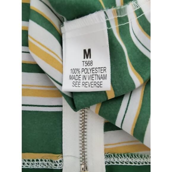 Ups & Downs Crop Top Women's Size M Green Striped Long Bell Sleeve - Picture 8 of 16